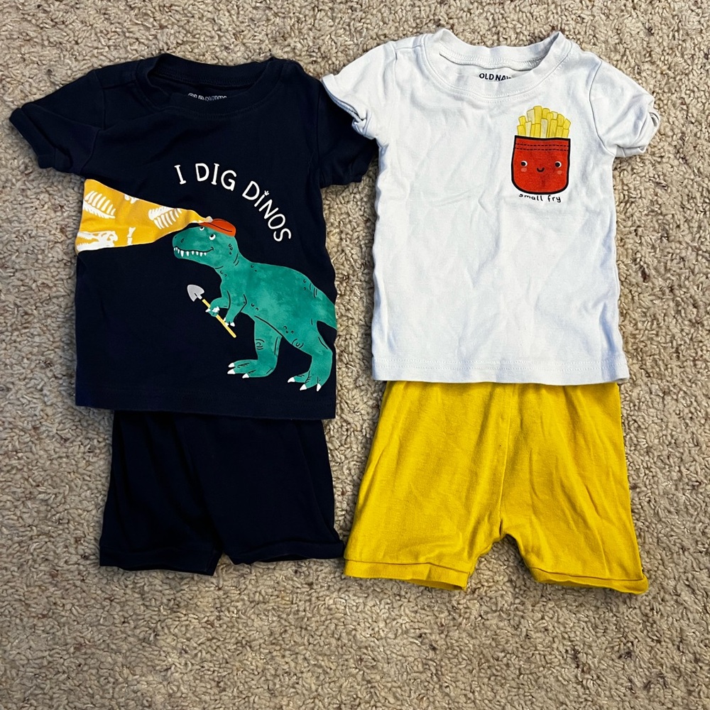Old Navy Kids Pajama Sets - Black, White, Yellow 12-18 months
